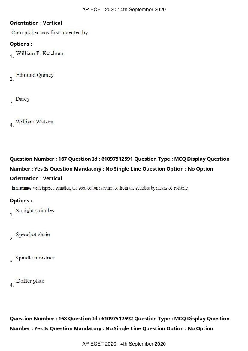 AP ECET 2020 Question Paper PDF with Answer Key (13 Papers)