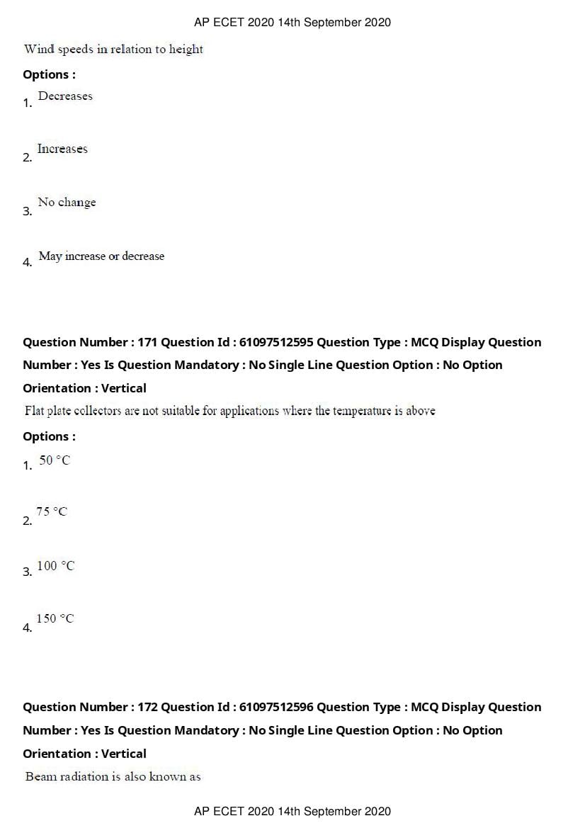 AP ECET 2020 Question Paper PDF with Answer Key (13 Papers)