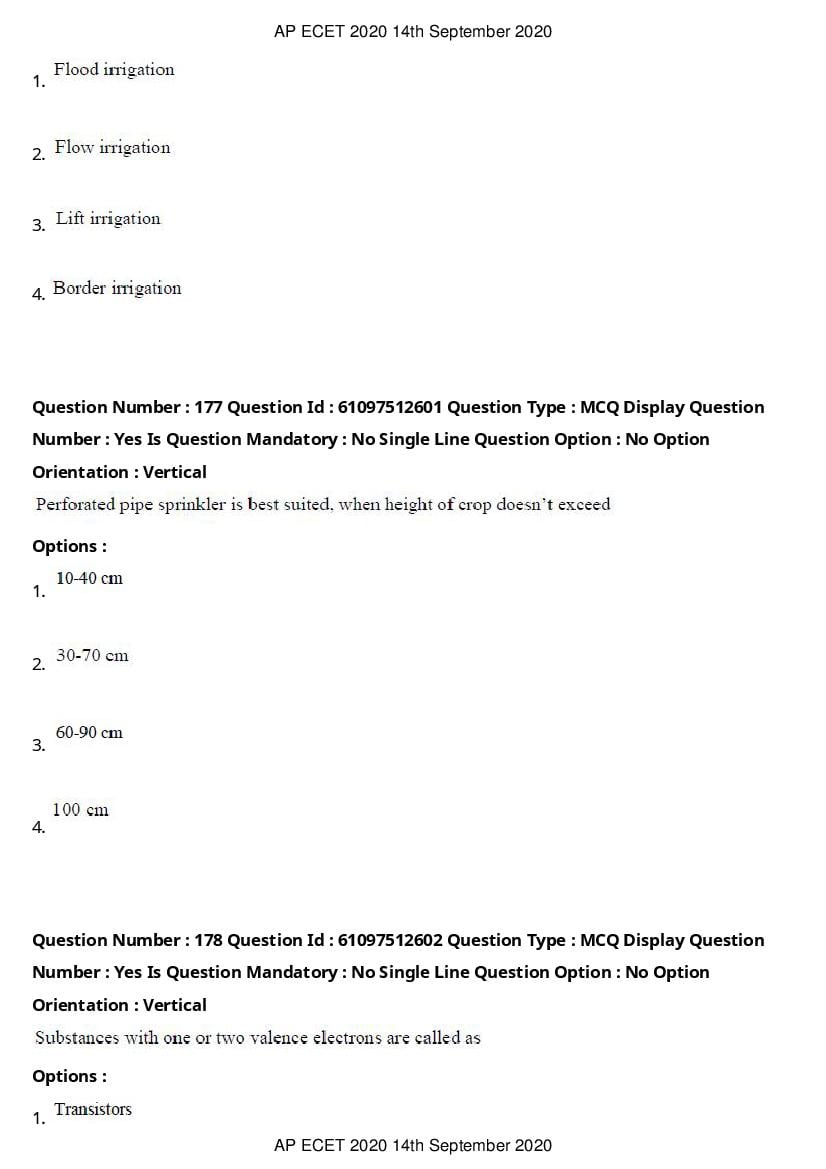 AP ECET 2020 Question Paper PDF with Answer Key (13 Papers)