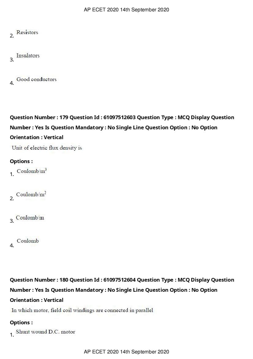 AP ECET 2020 Question Paper PDF with Answer Key (13 Papers)