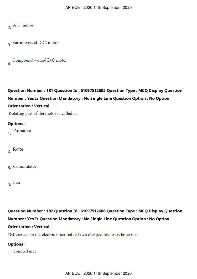 AP ECET 2020 Question Paper PDF with Answer Key (13 Papers)