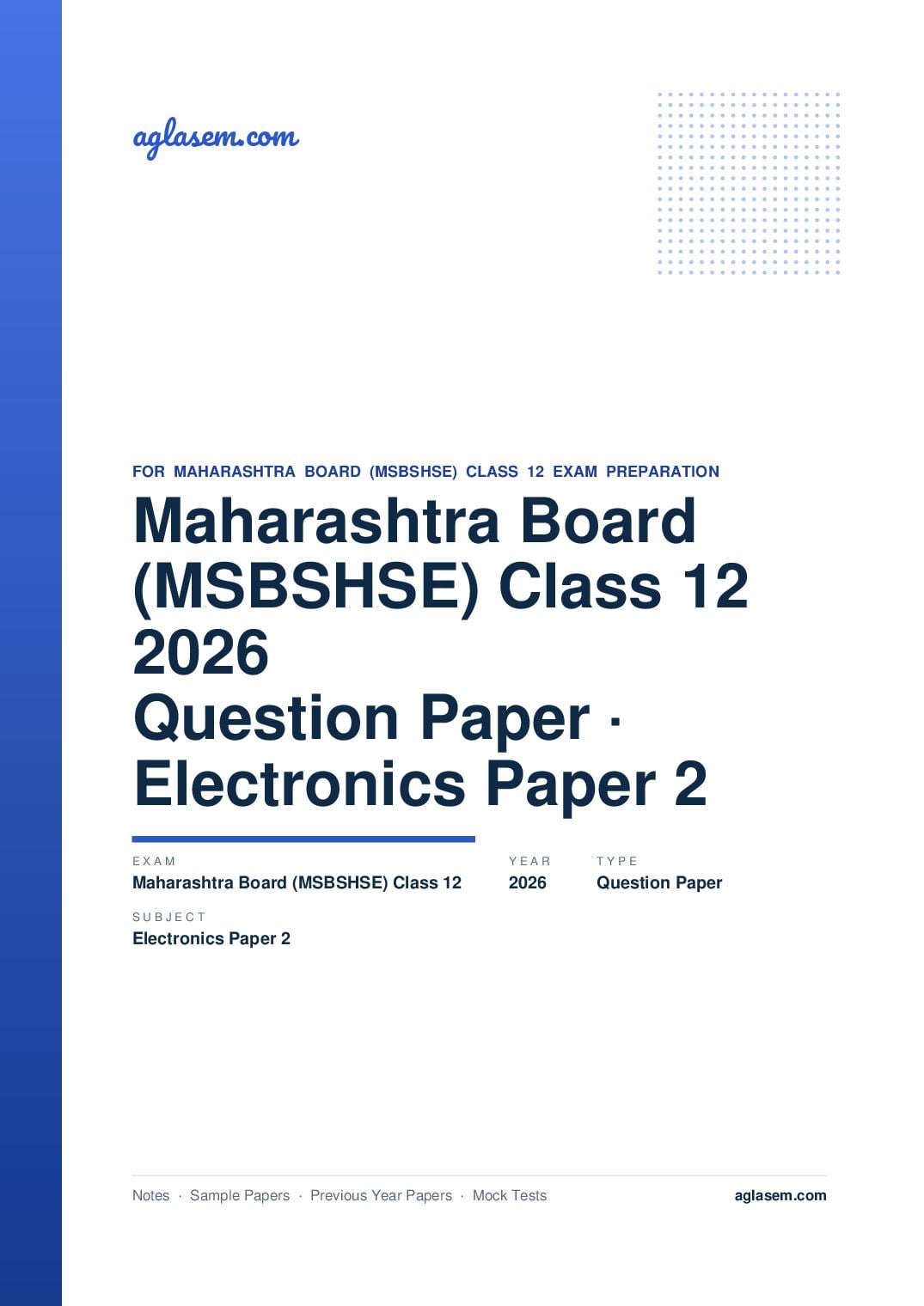 MH 12th Question Paper 2026 Electronics Paper 2 - Page 1 of 5