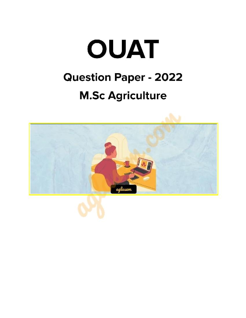 OUAT 2022 Question Paper - Page 1