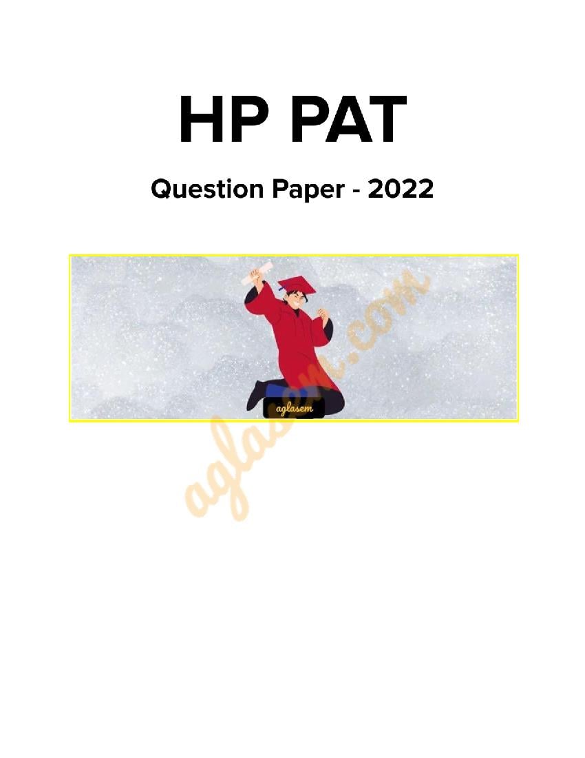 HP PAT 2022 Question Paper - Page 1