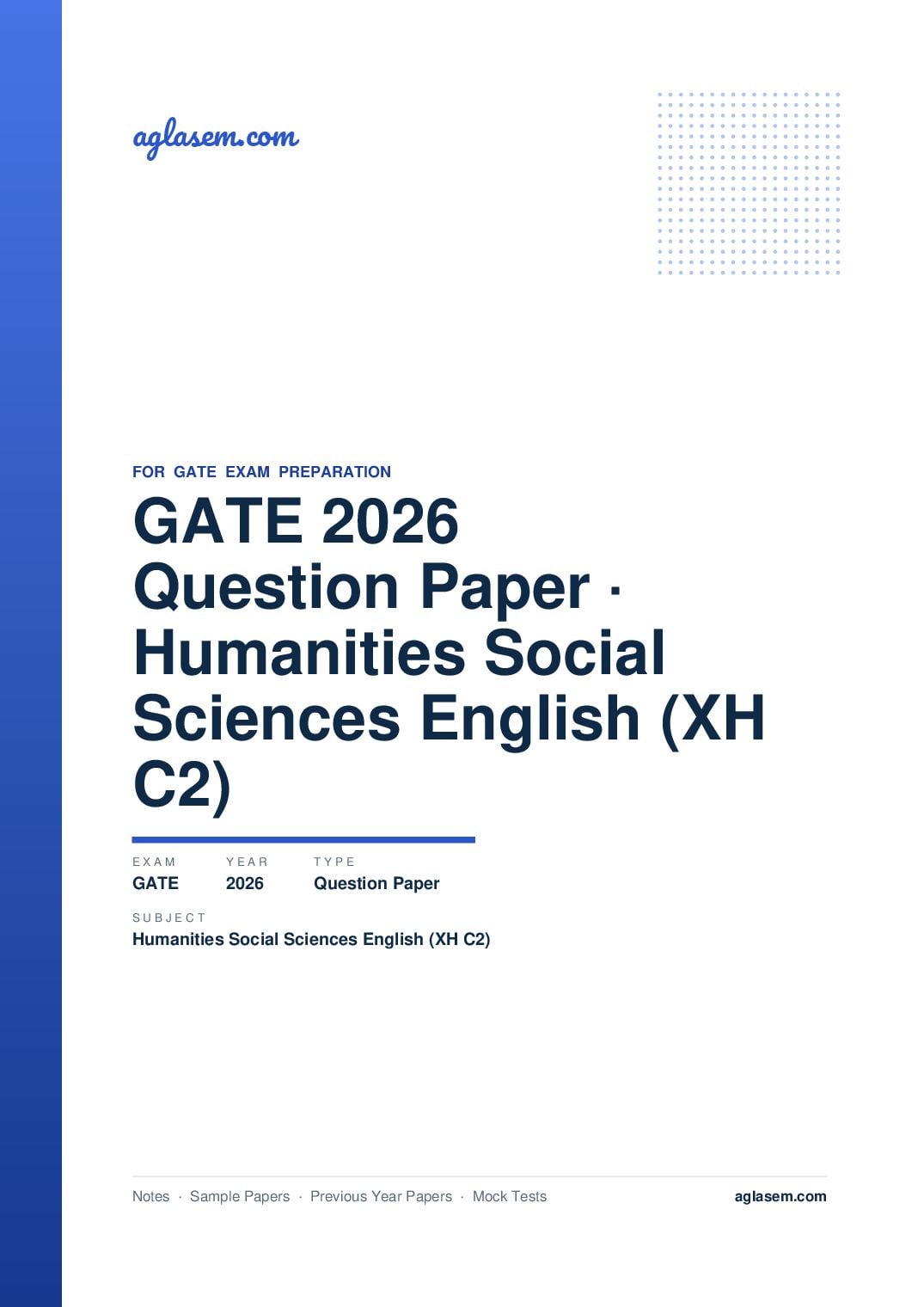 GATE 2026 Question Paper Humanities and Social Sciences - English (XH-C2) - Page 1 of 49