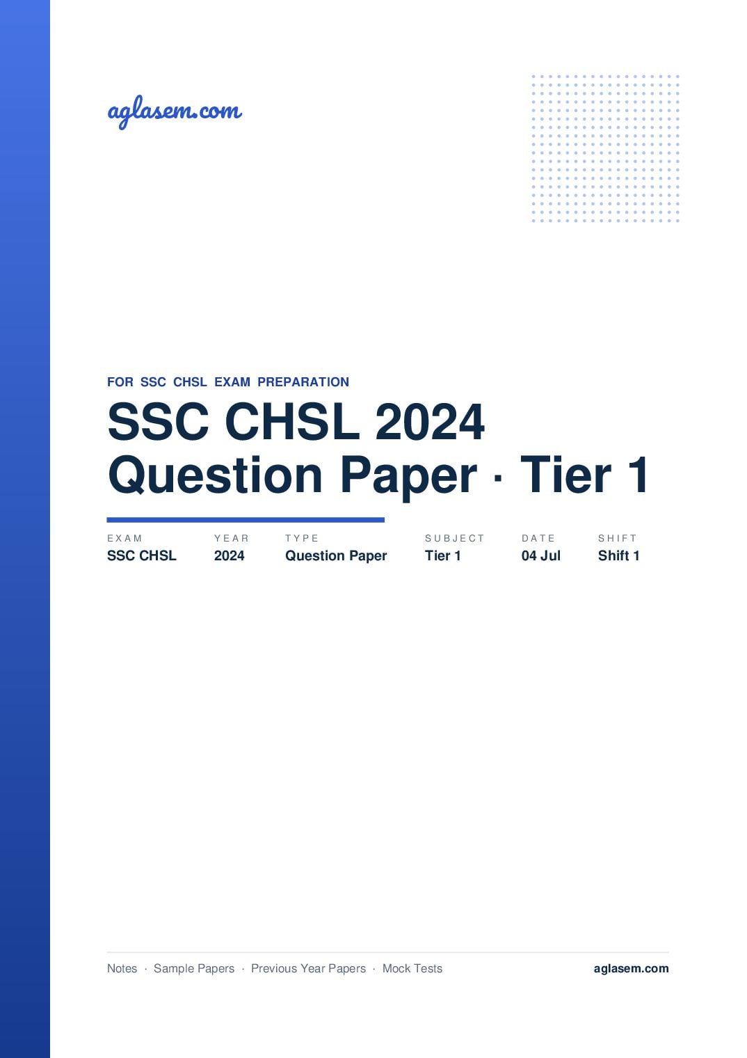 SSC CHSL 2024 Tier 1 Question Paper 04 Jul Shift 1 - Page 1 of 27