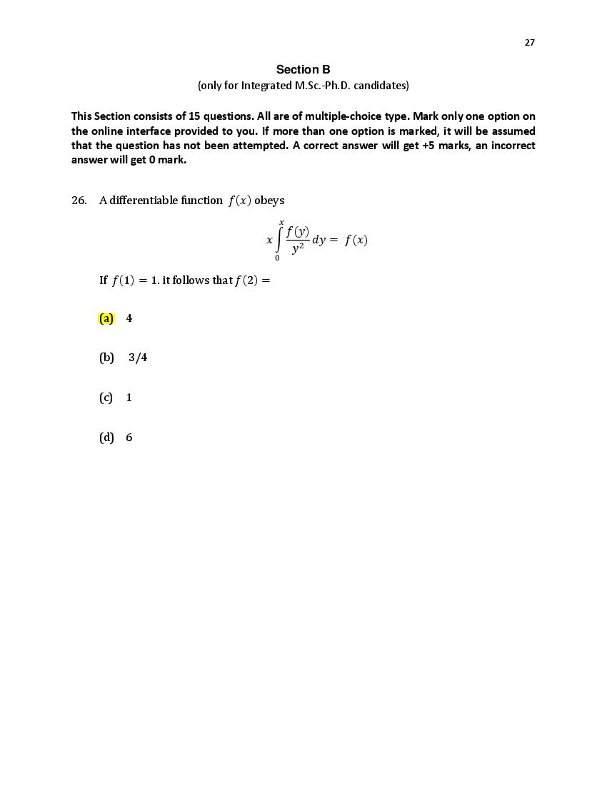 TIFR GS 2021 Question Paper PDF: Physics, Chemistry, Maths, Bio, CS
