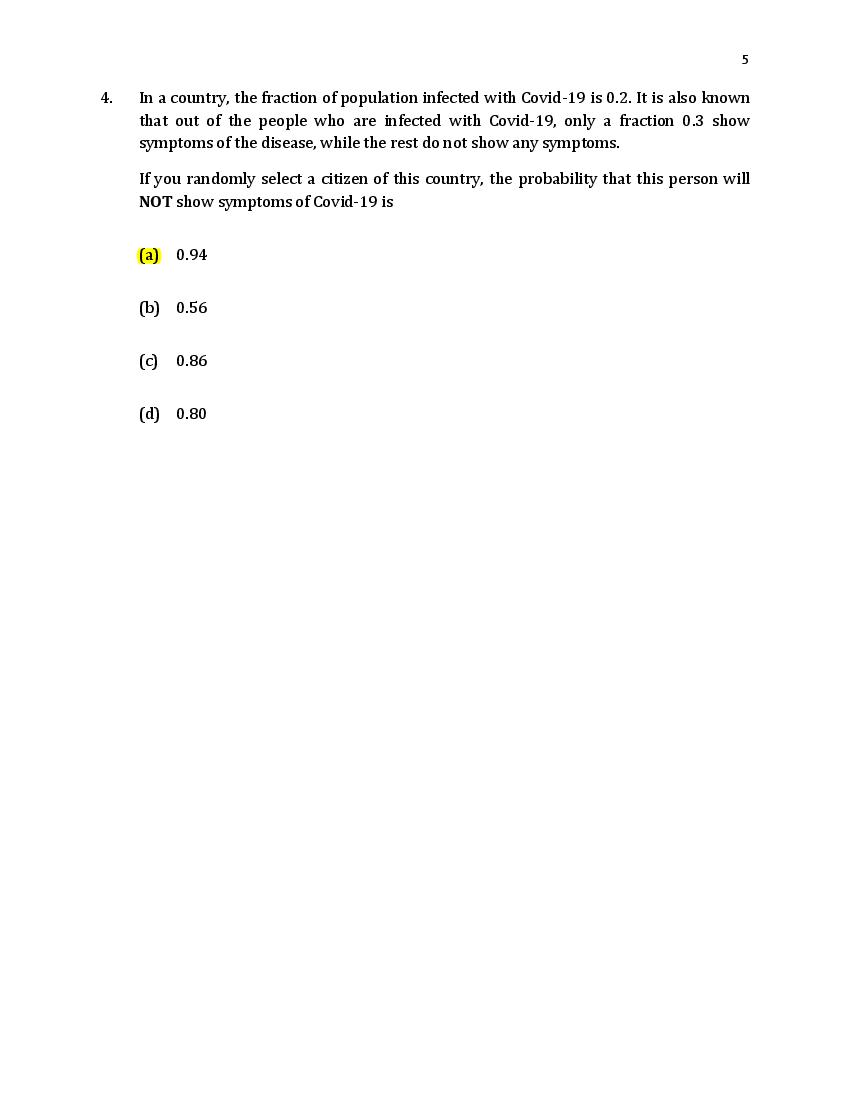 TIFR GS 2021 Question Paper PDF: Physics, Chemistry, Maths, Bio, CS
