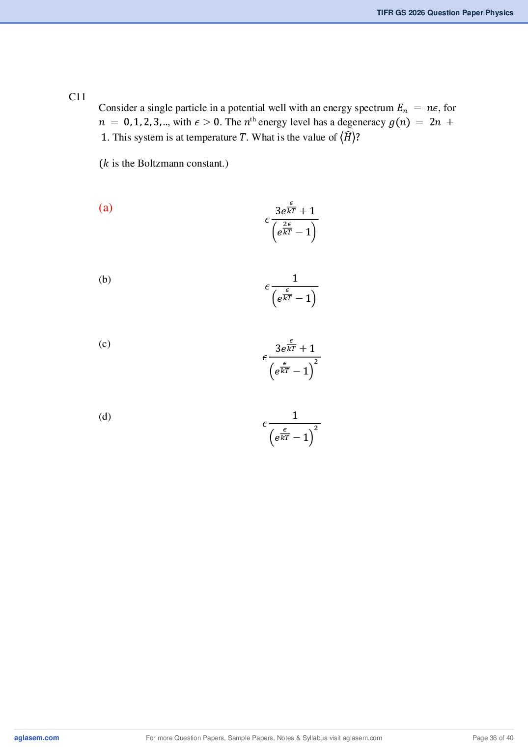 TIFR GS 2026 Question Paper PDF with Answers (9 Papers)