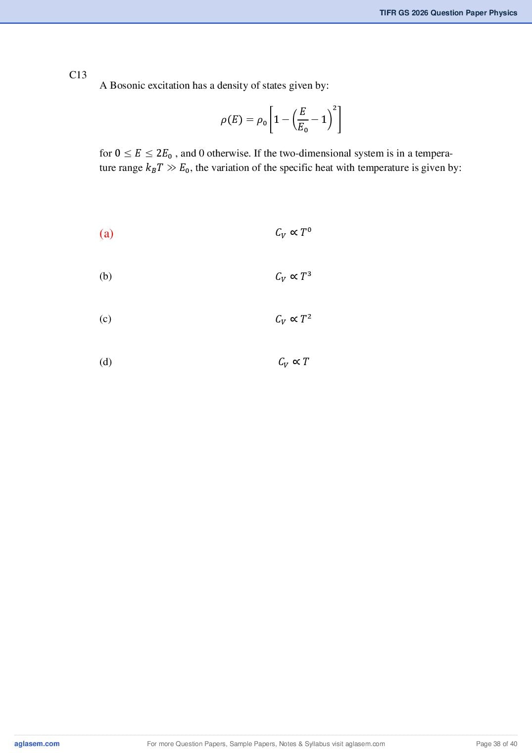 TIFR GS 2026 Question Paper PDF with Answers (9 Papers)