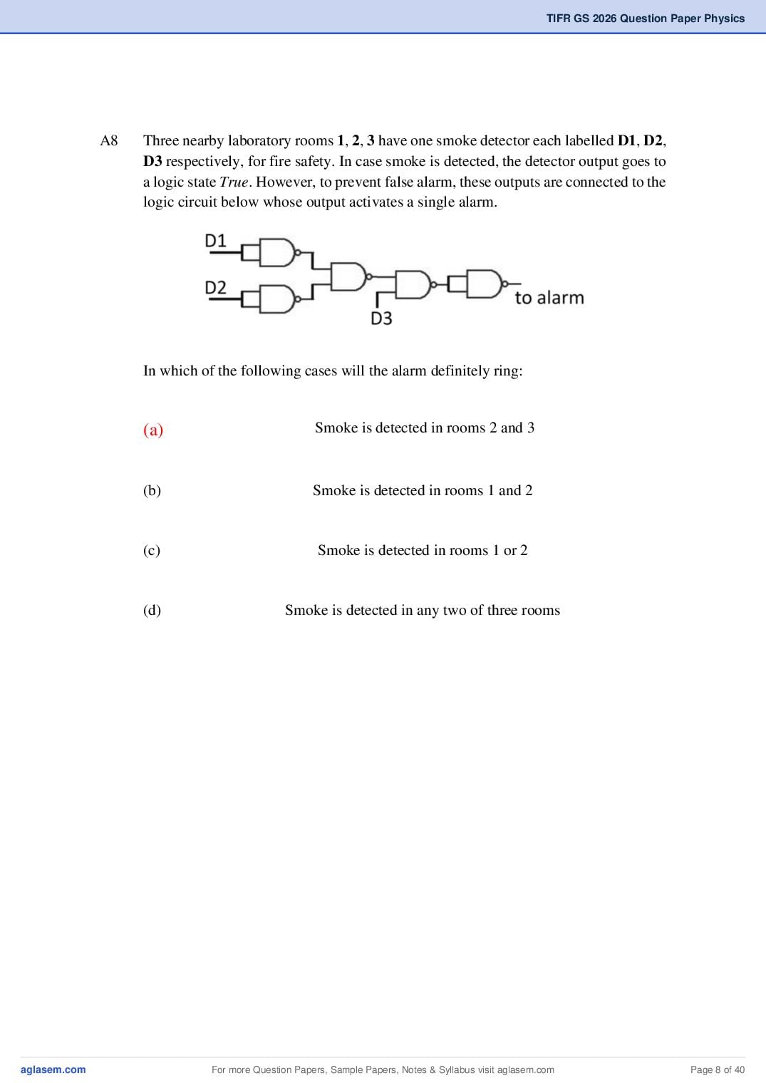 TIFR GS 2026 Question Paper PDF with Answers (9 Papers)