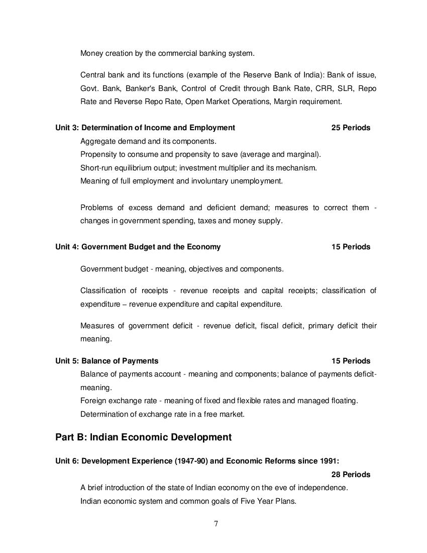 Cbse Syllabus For Class 11 Economics 21 22 Revised