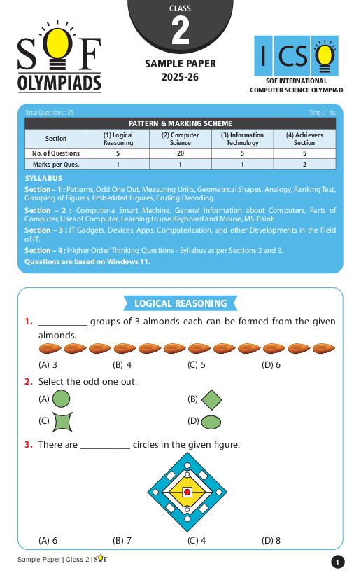 SOF ICSO Sample Paper 2026 Class 2 - Page 1