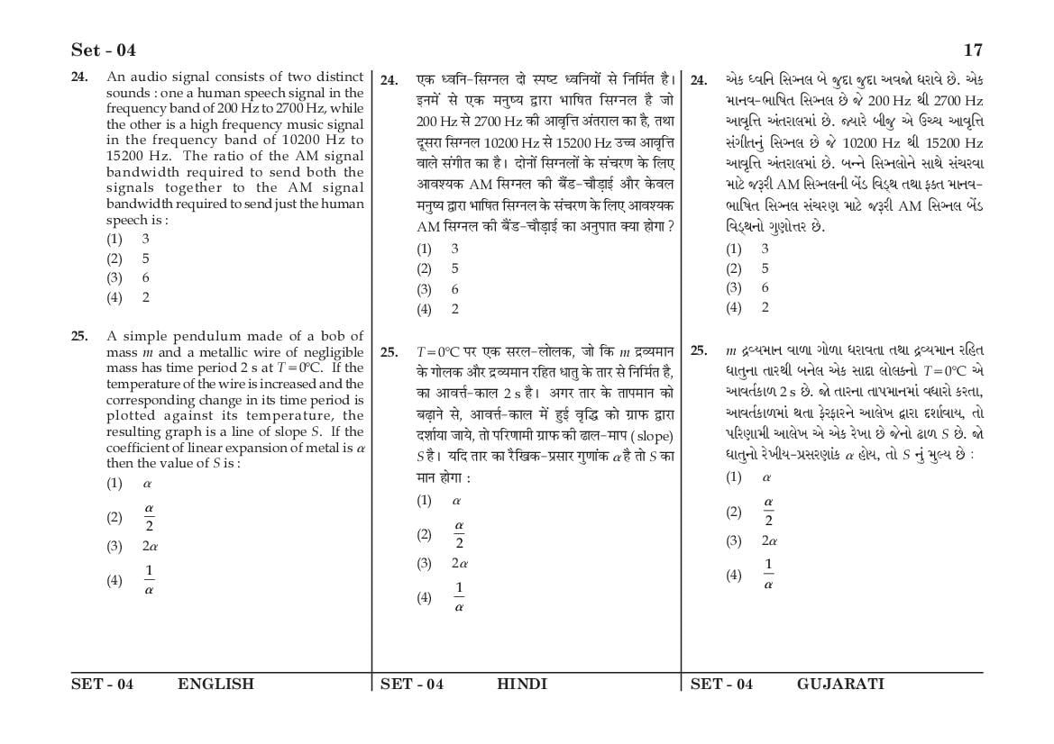 JEE Main 2016 Question Paper PDF (Shift-wise, 4 Papers)