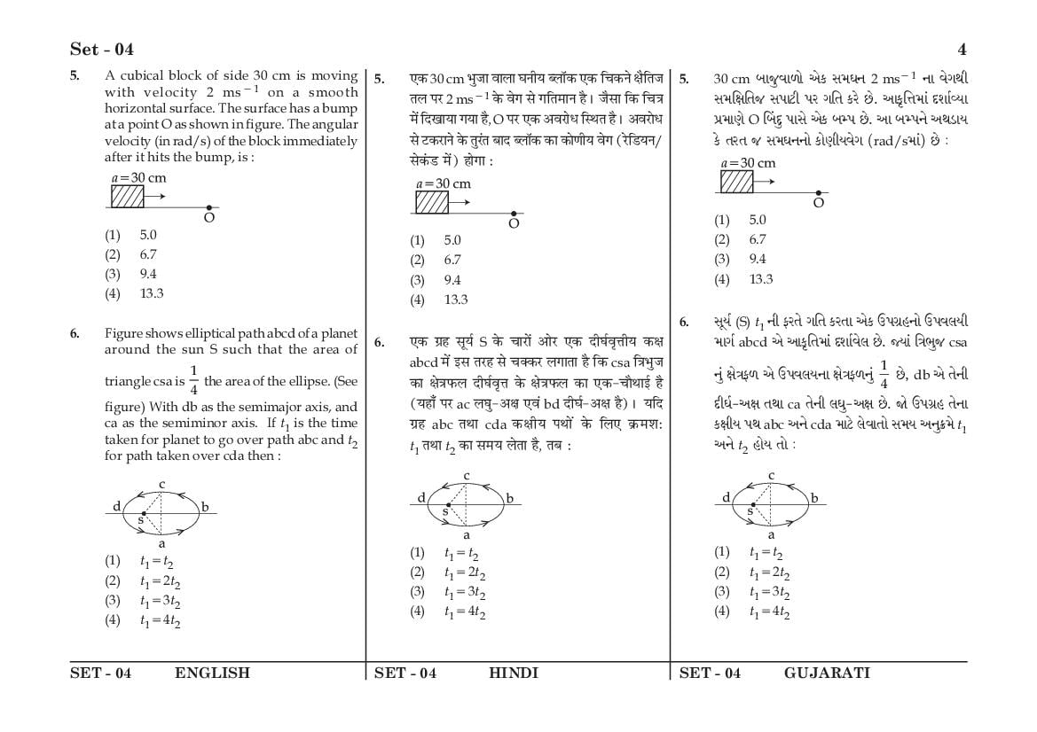 JEE Main 2016 Question Paper PDF (Shift-wise, 4 Papers)