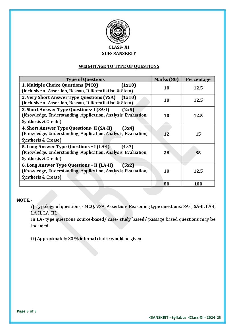 TBSE Class 11 Sanskrit Syllabus 2025 (PDF) – Tripura Board Syllabus for 11th Sanskrit