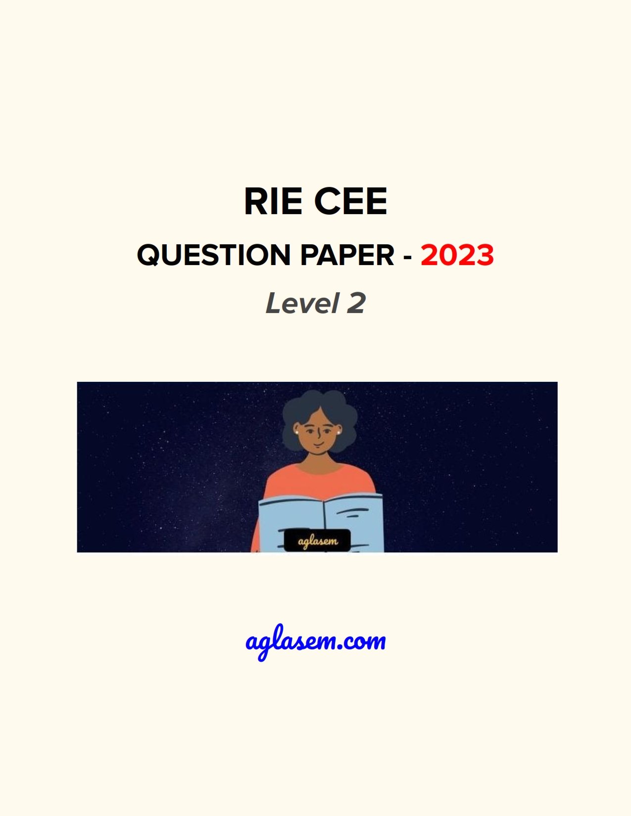 RIE CEE 2023 Question Paper - L2  (B.Ed. / B.Ed-M.Ed) - Page 1