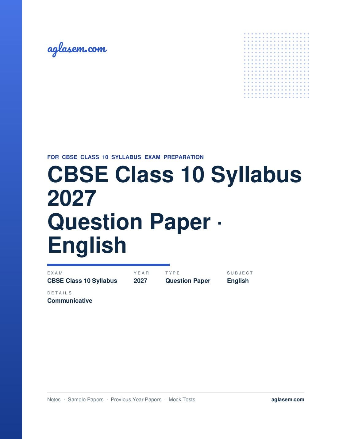 CBSE Class 10 Syllabus 2027 English Communicative - Page 1 of 6