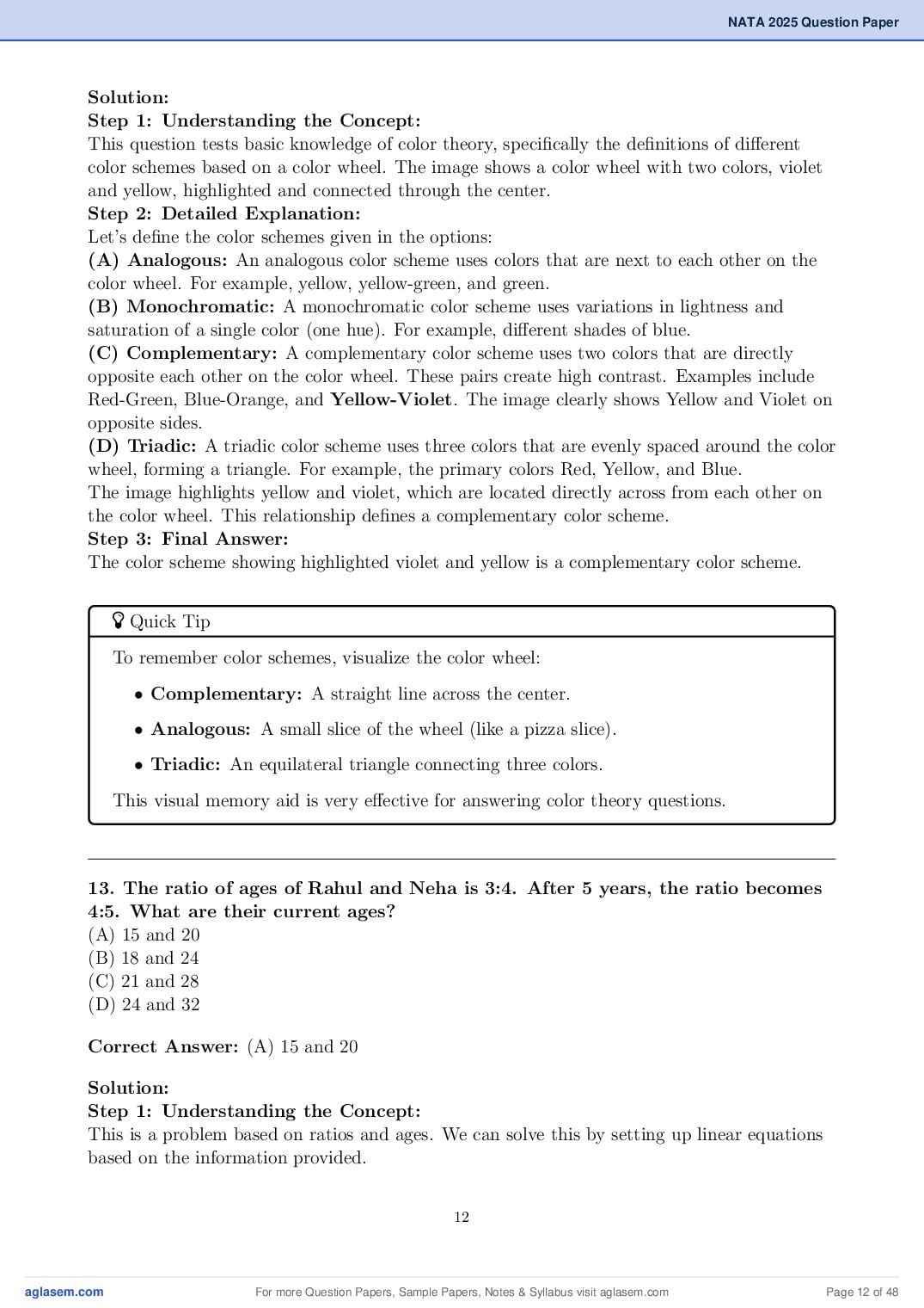 NATA 2025 Question Paper PDF with Answer Key