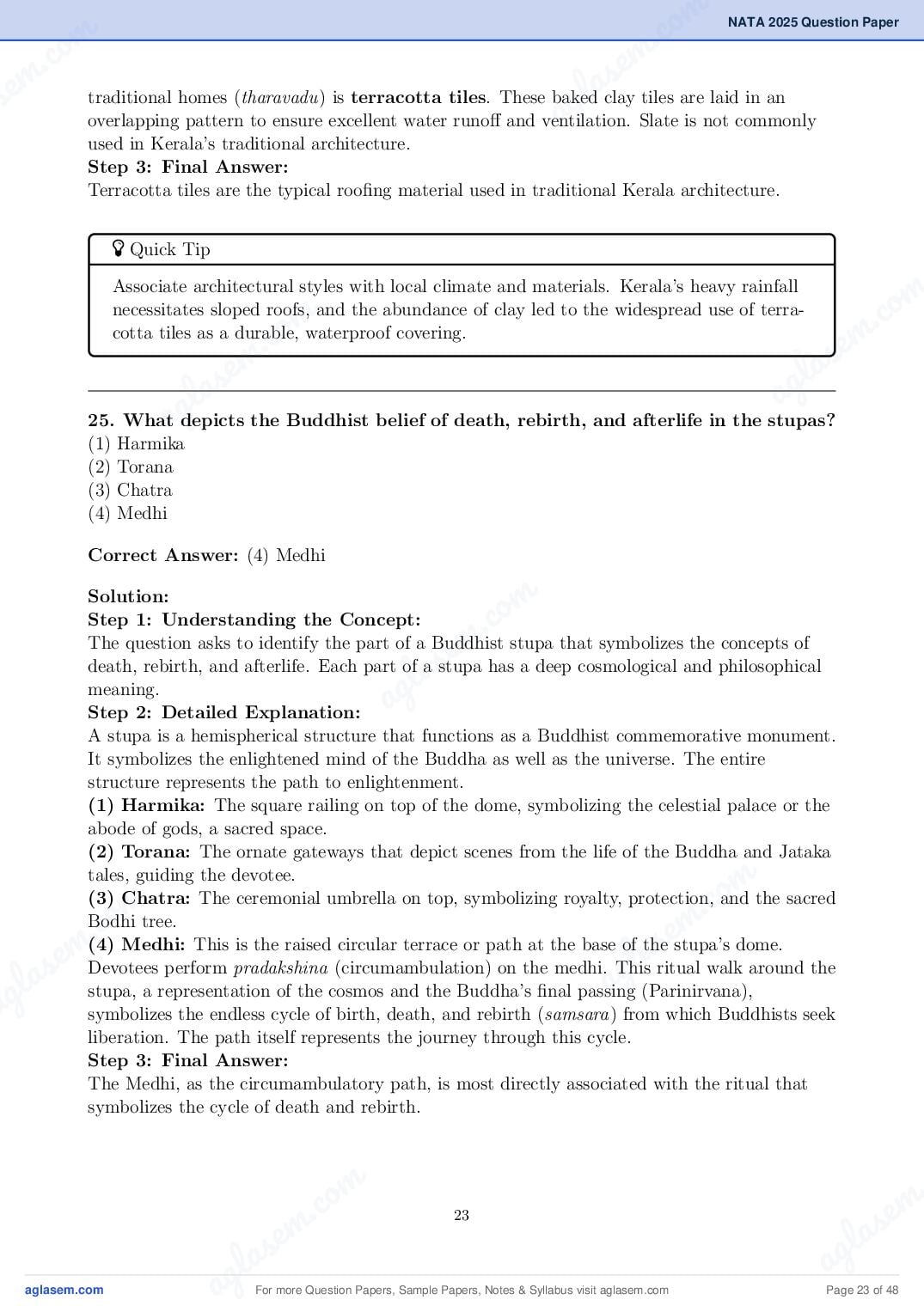 NATA 2025 Question Paper PDF with Answer Key