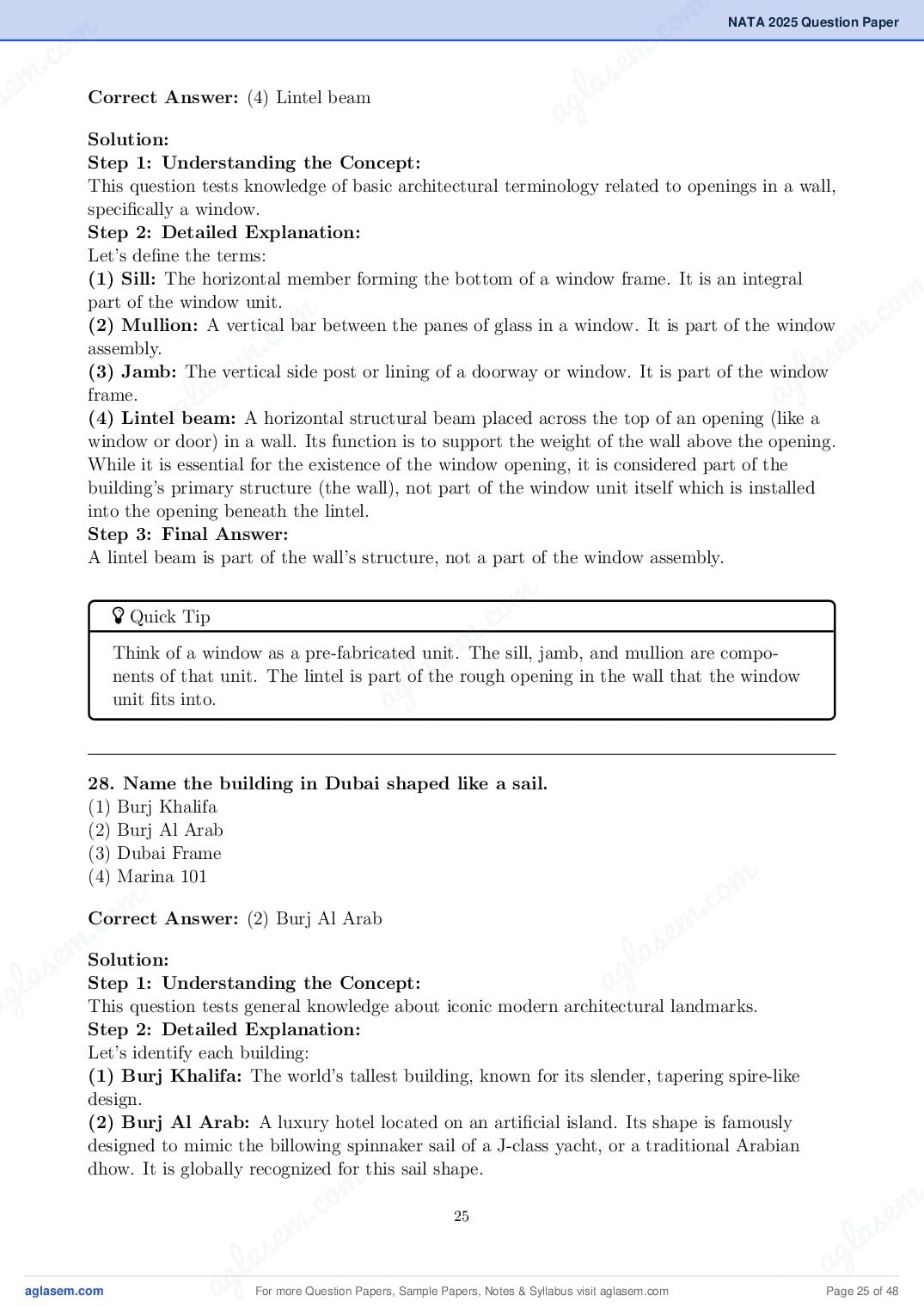 NATA 2025 Question Paper PDF with Answer Key