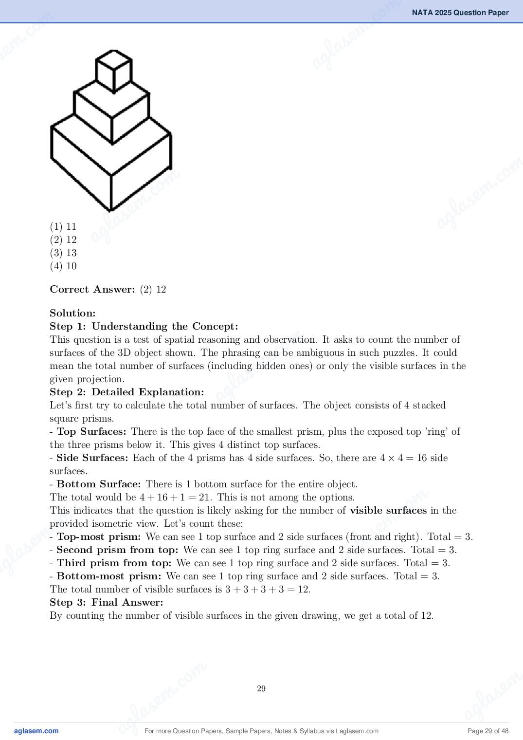 NATA 2025 Question Paper PDF with Answer Key