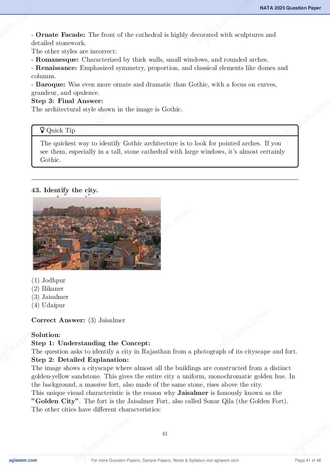 NATA 2025 Question Paper PDF with Answer Key