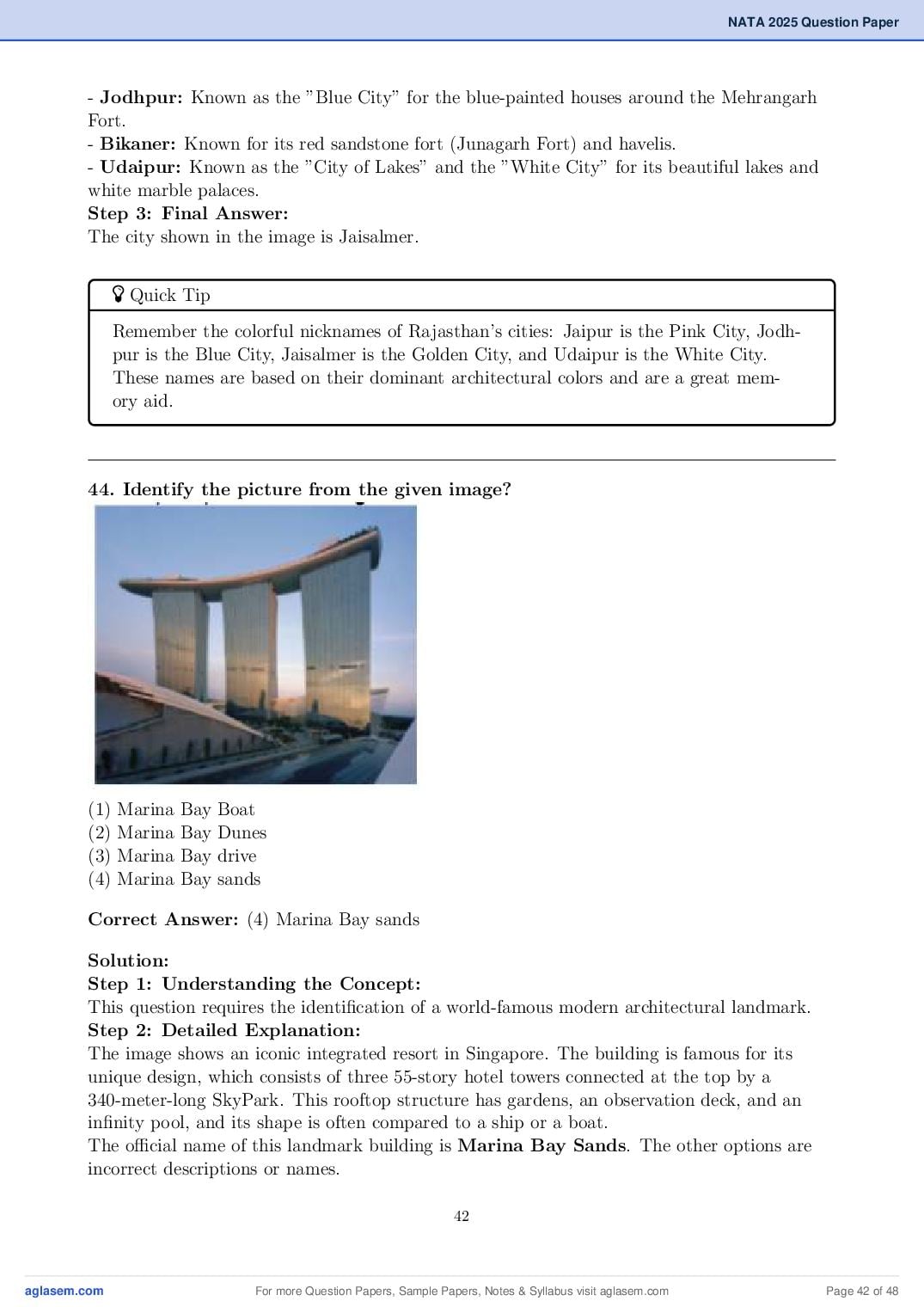 NATA 2025 Question Paper PDF with Answer Key