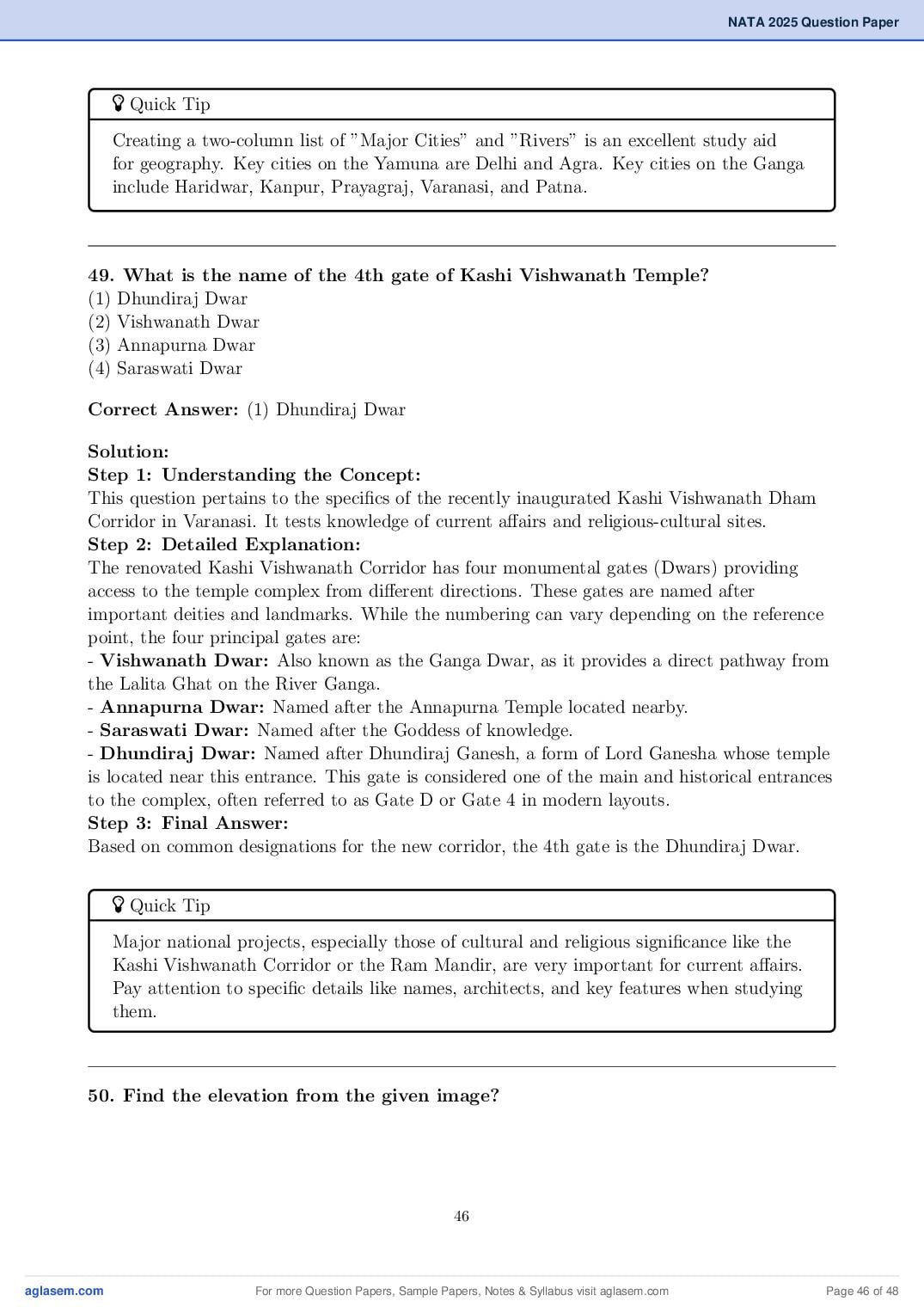 NATA 2025 Question Paper PDF with Answer Key