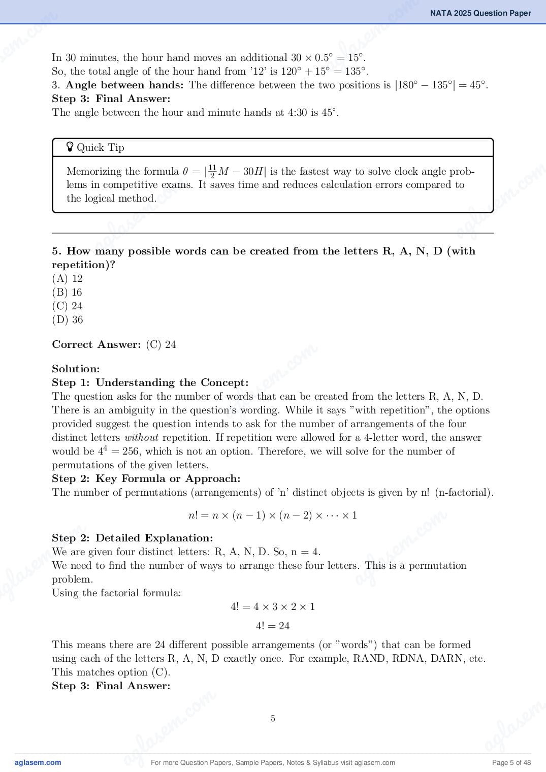 NATA 2025 Question Paper PDF with Answer Key