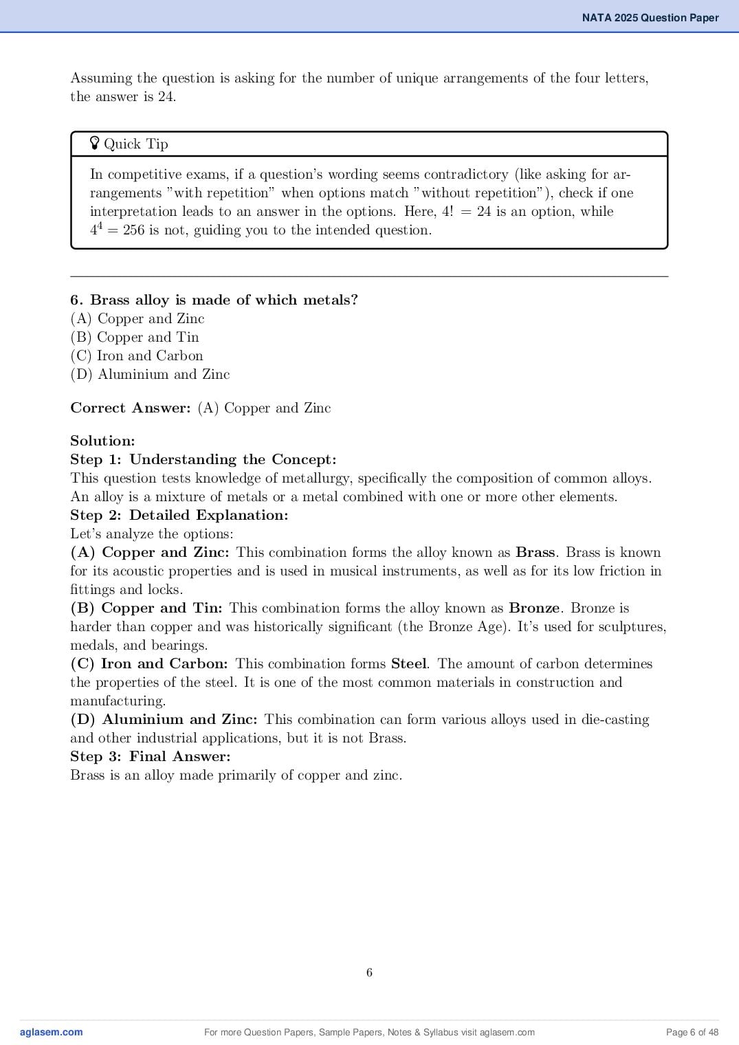 NATA 2025 Question Paper PDF with Answer Key