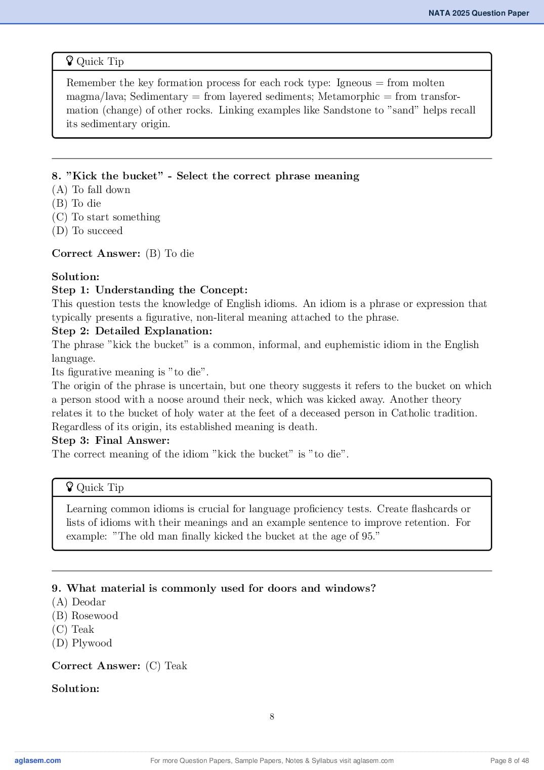 NATA 2025 Question Paper PDF with Answer Key