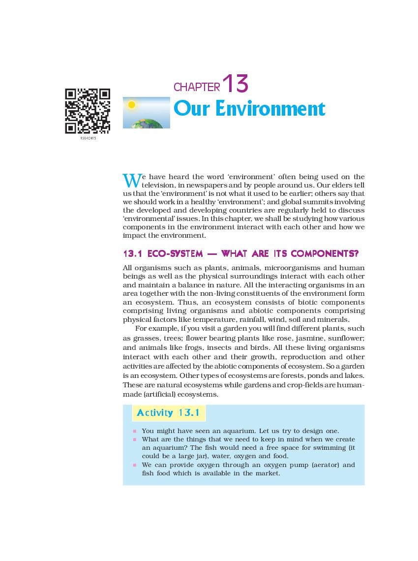 NCERT Book Class 10 Science Chapter 13 Our Environment - Page 1