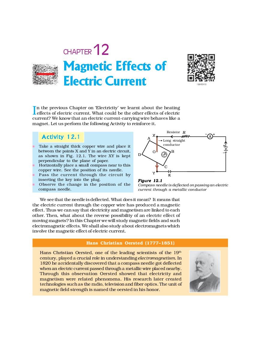 NCERT Book Class 10 Science Chapter 12 Magnetic Effects of Electric Current - Page 1