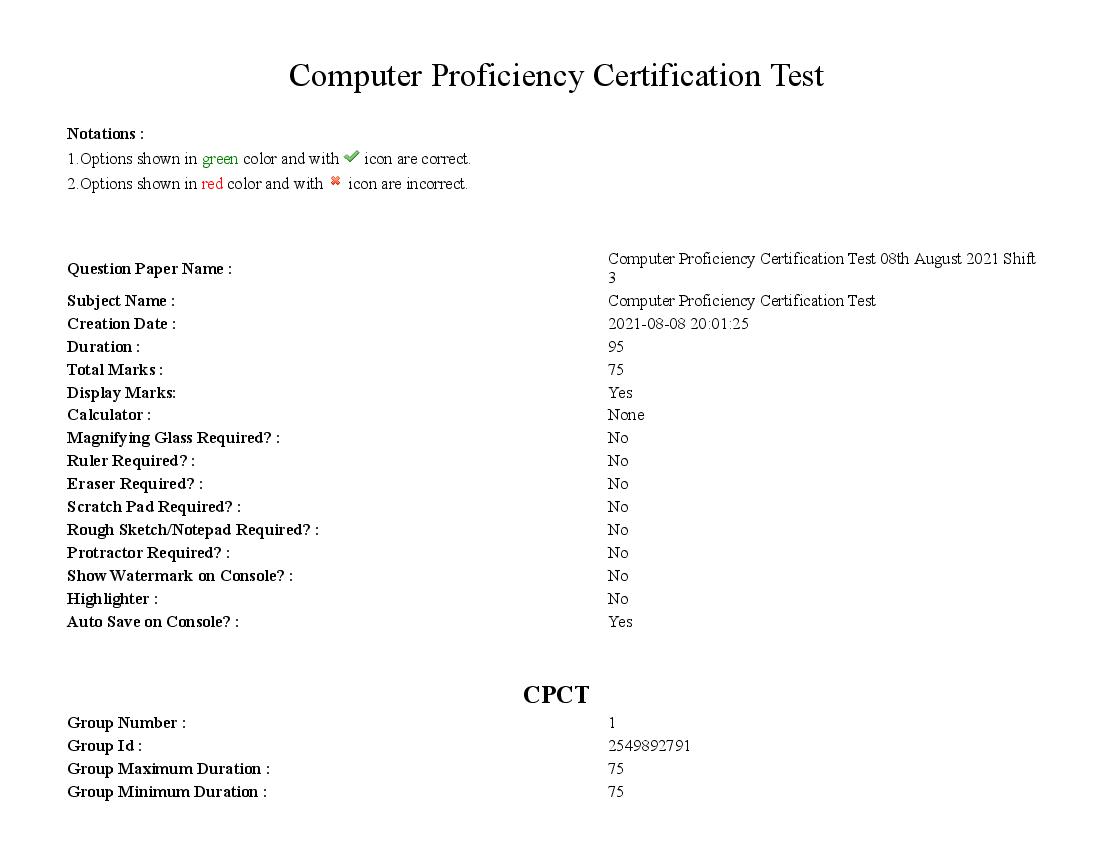 MP CPCT 08 Aug 2021 Question Paper Shift 3 - Page 1 of 97