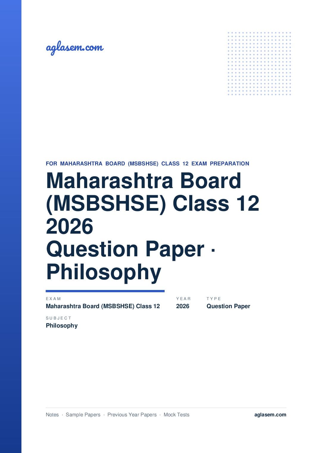 MH 12th Question Paper 2026 Philosophy - Page 1 of 5