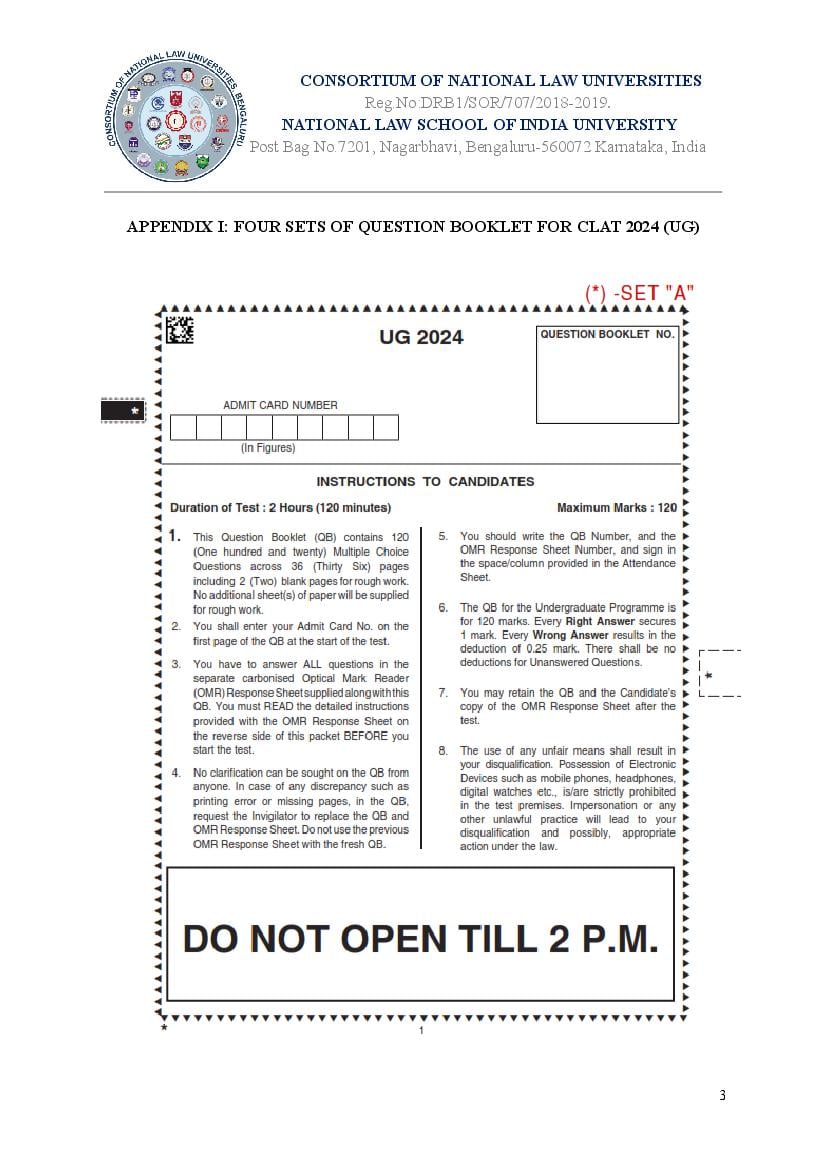 CLAT 2024 Question Paper