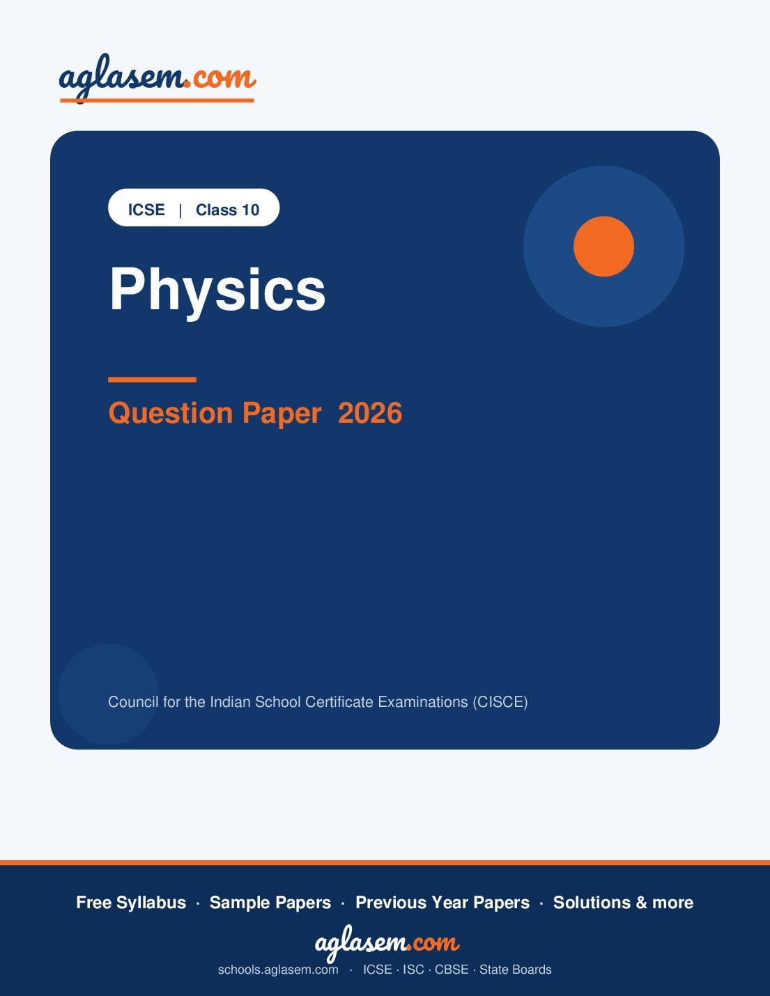 ICSE Class 10 Question Paper 2026 Physics - Page 1 of 20