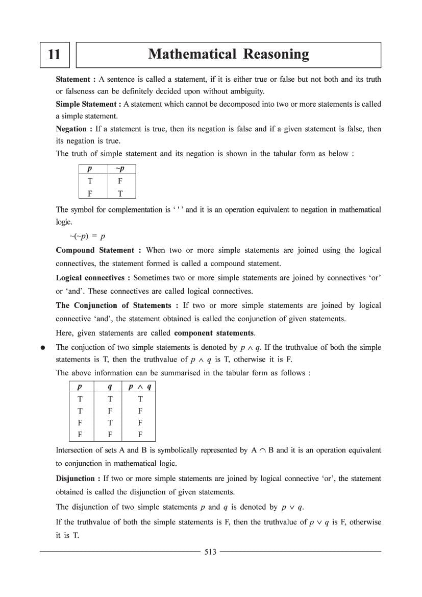 JEE Mathematics Question Bank - Mathematical Reasoning - Page 1