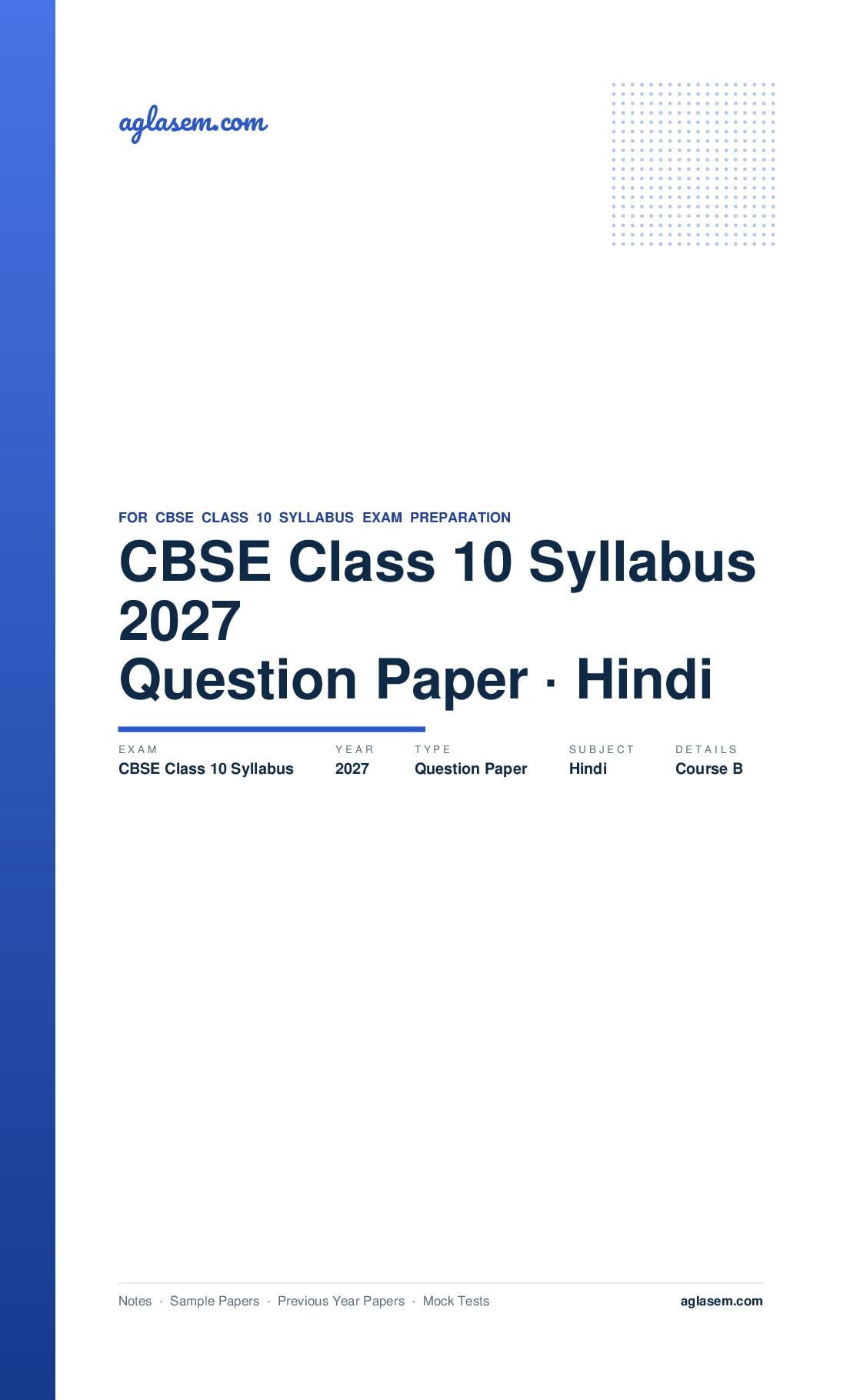 CBSE Class 10 Syllabus 2027 Hindi Course-B - Page 1 of 10