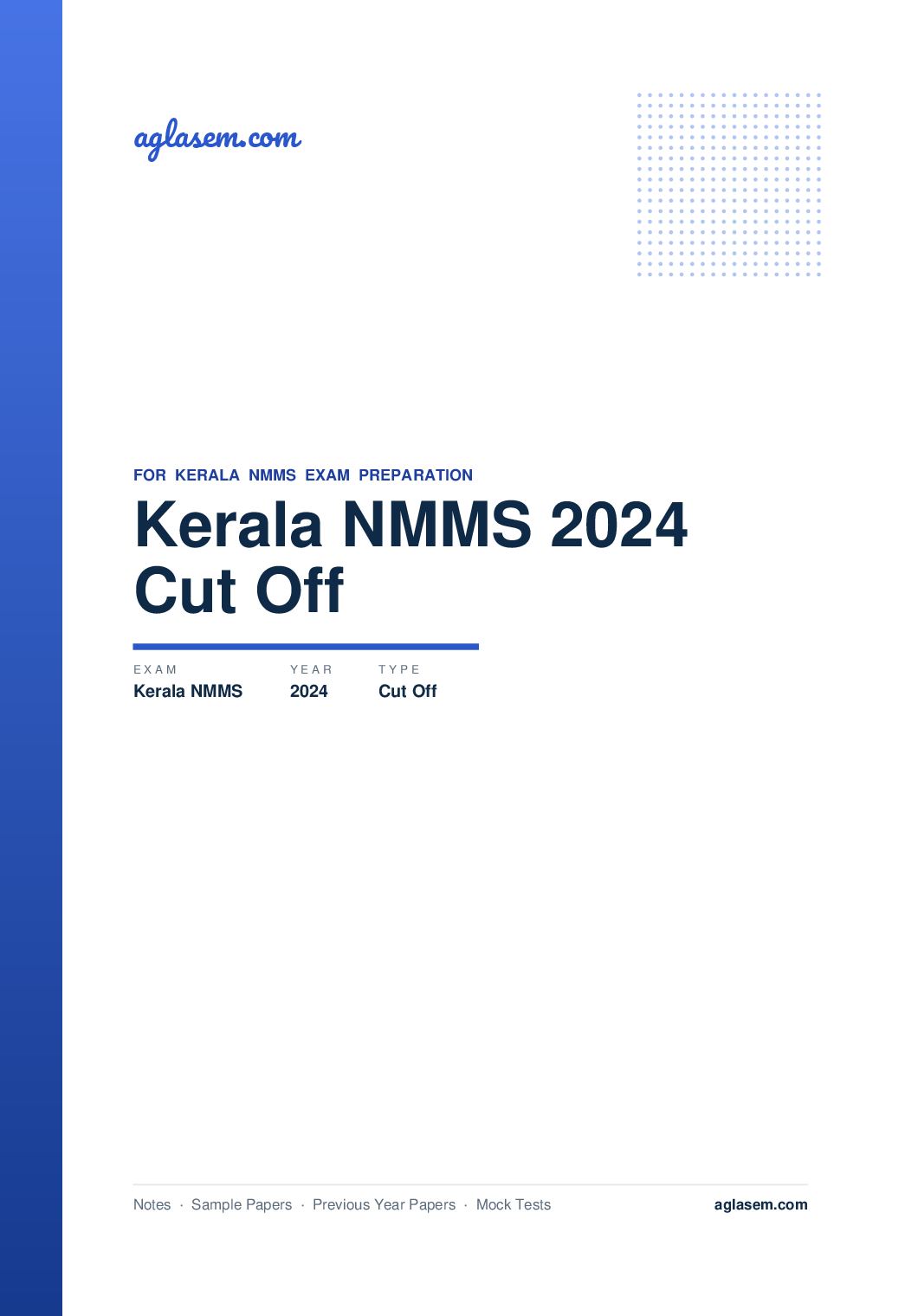 Kerala NMMS Cutoff 2024 - Page 1 of 2