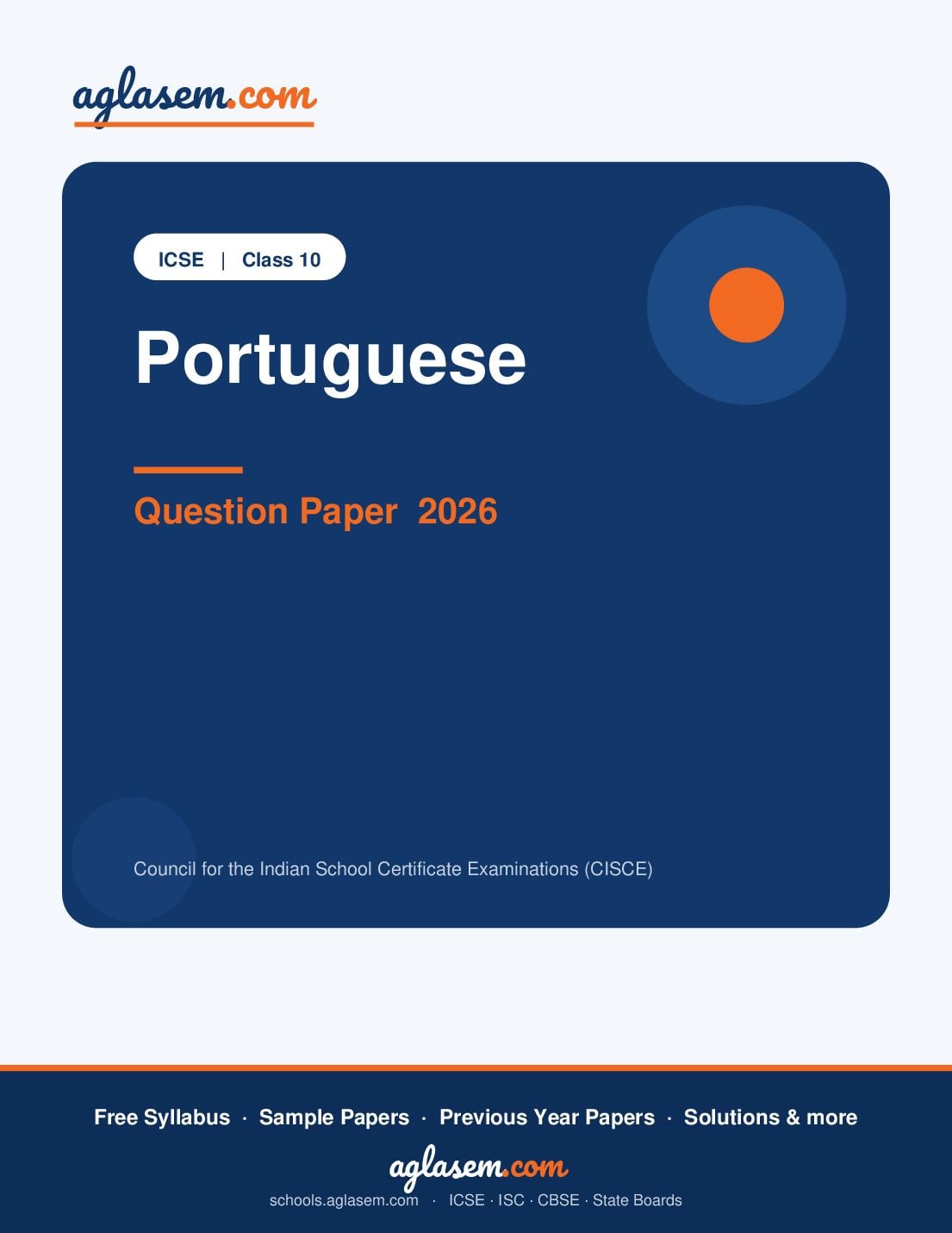 ICSE Class 10 Question Paper 2026 Portuguese - Page 1 of 9