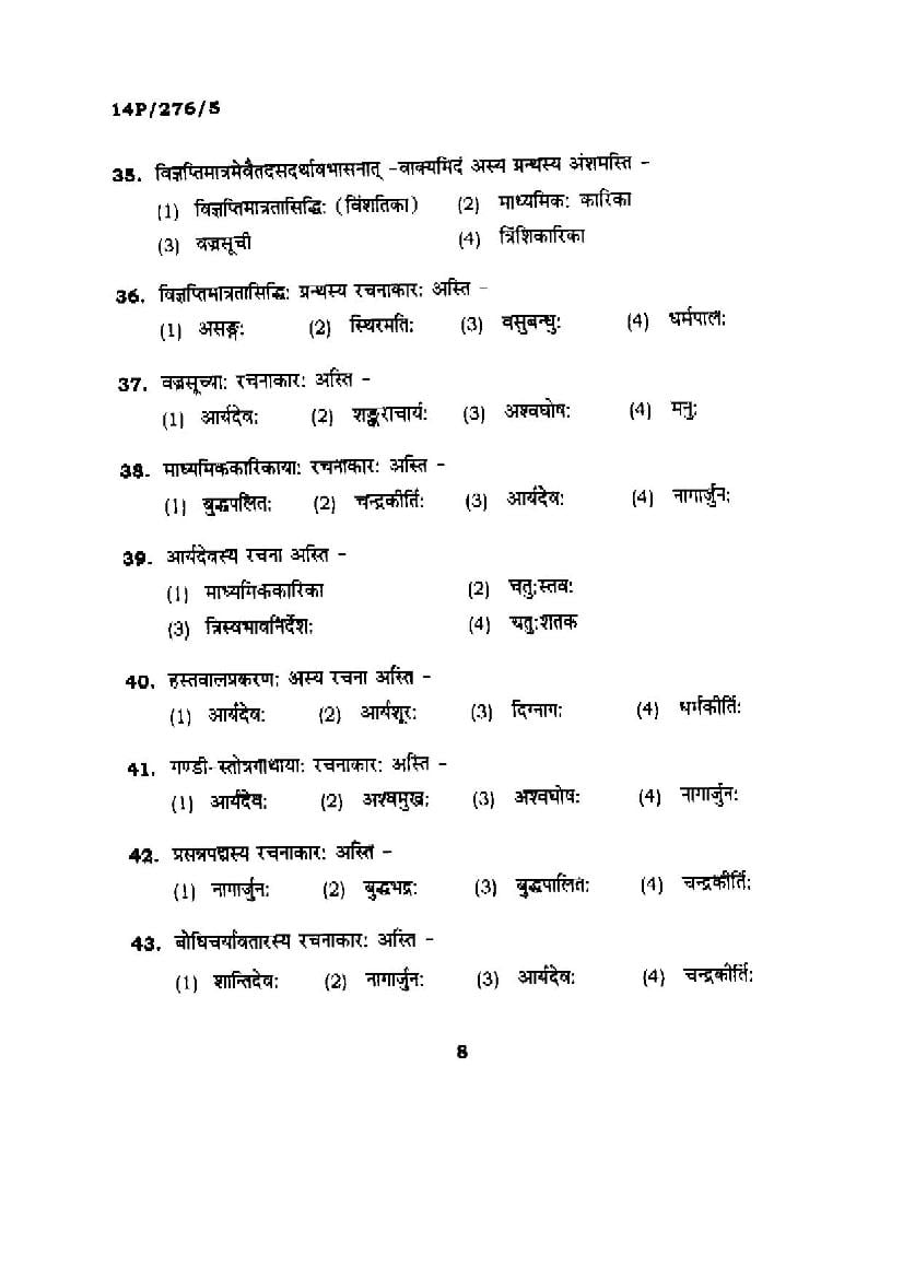 BHU PET 2014 Question Papers PDF (89 Programme Papers)