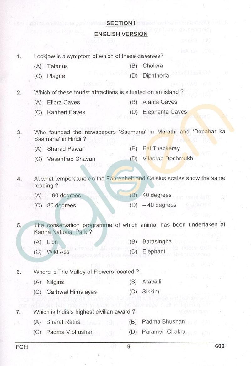 RRB ALP 2014 Question Paper Nov 16 English 1 - Page 1 of 14