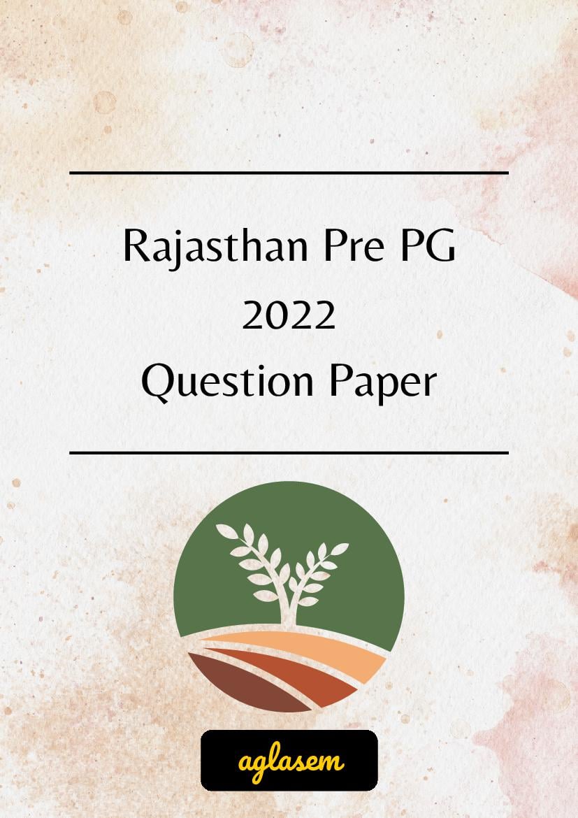 Rajasthan Pre PG 2022 Question Paper - Page 1
