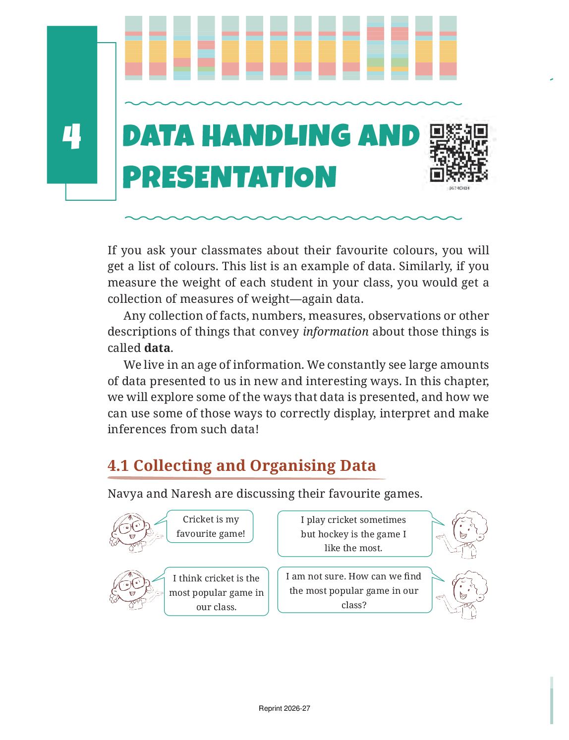NCERT Book Class 6 Mathematics Chapter 4 Data Handling and Presentation - Page 1 of 44