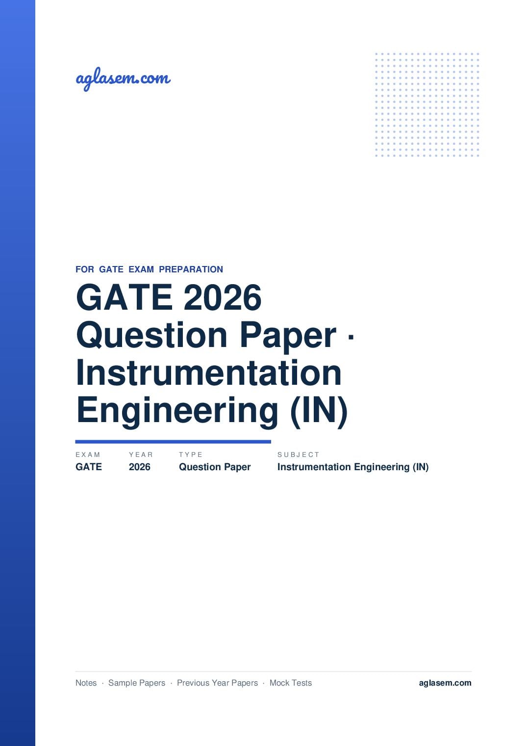 GATE 2026 Question Paper Instrumentation Engineering (IN) - Page 1 of 47