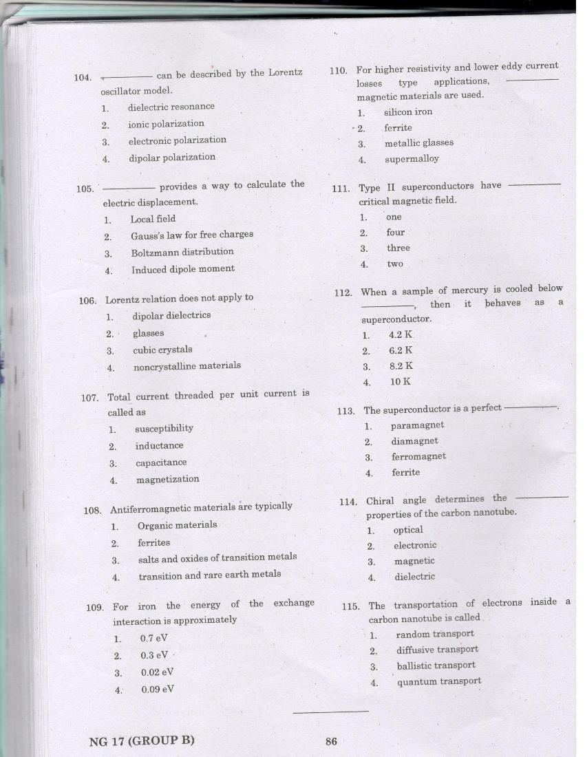 TANCET 2017 Question Paper for Production and Industrial Engineering - Page 1