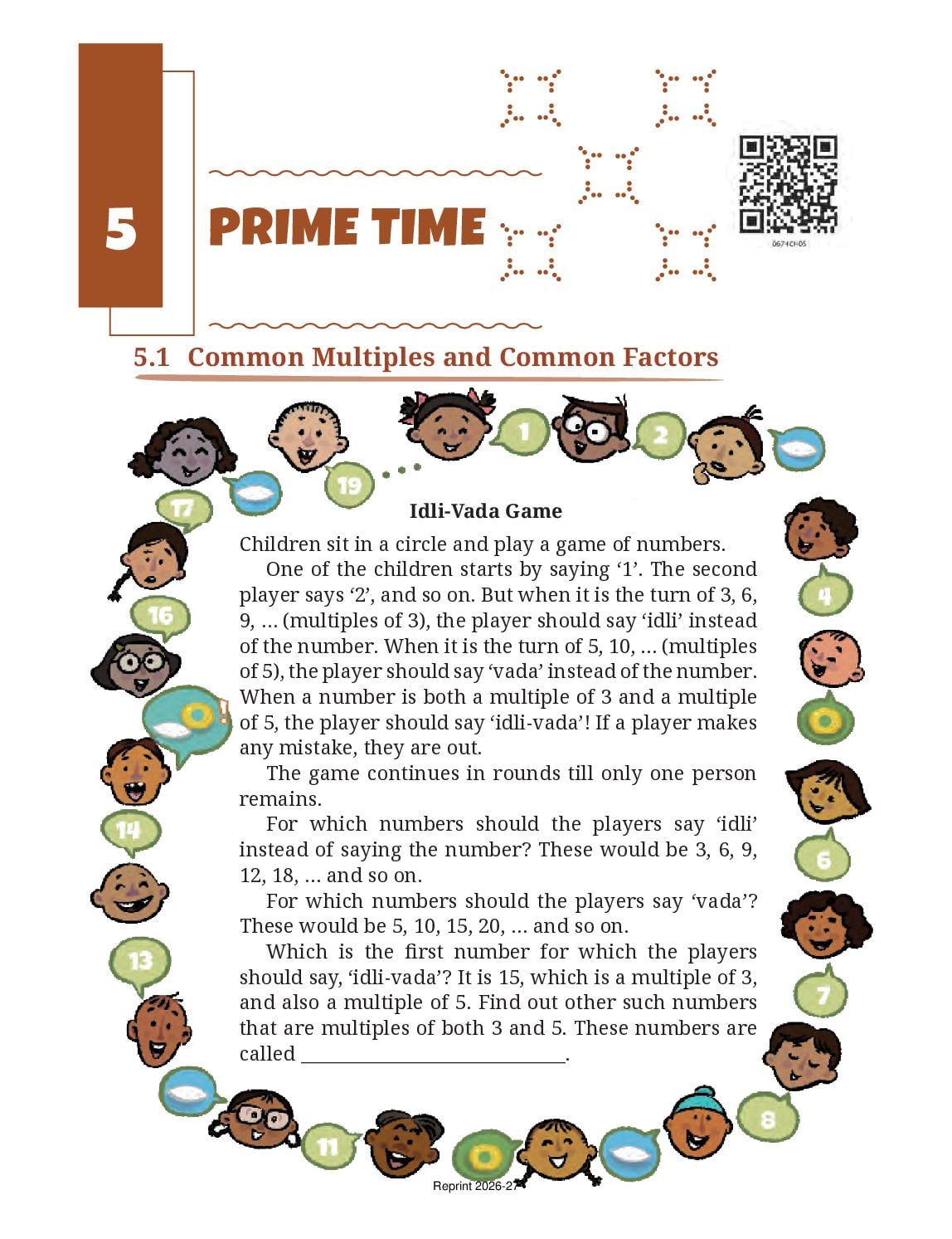 NCERT Book Class 6 Mathematics Chapter 5 Prime Time - Page 1 of 33
