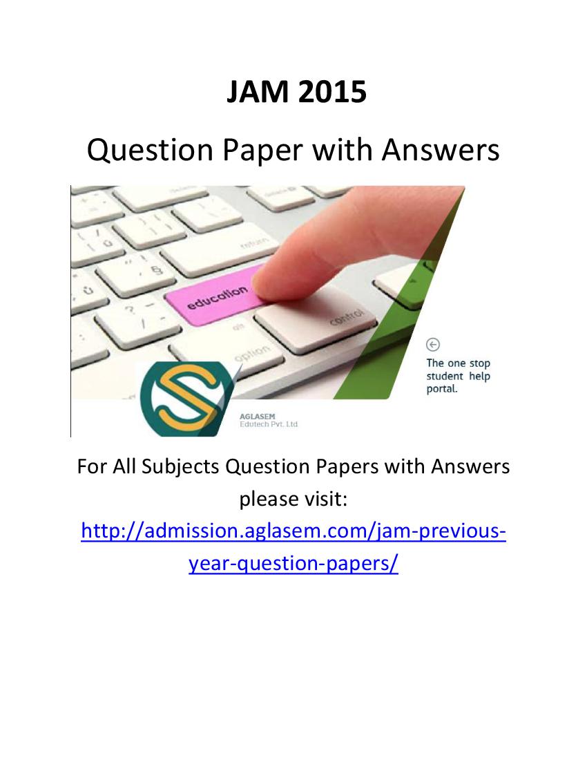 JAM 2015 Question Paper with Answers Biotechnology (BT) - Page 1
